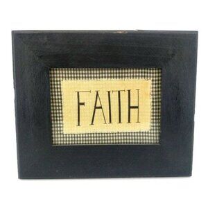 Faith Picture Art Primitive Glass Wood Frame‎ Country Prairie